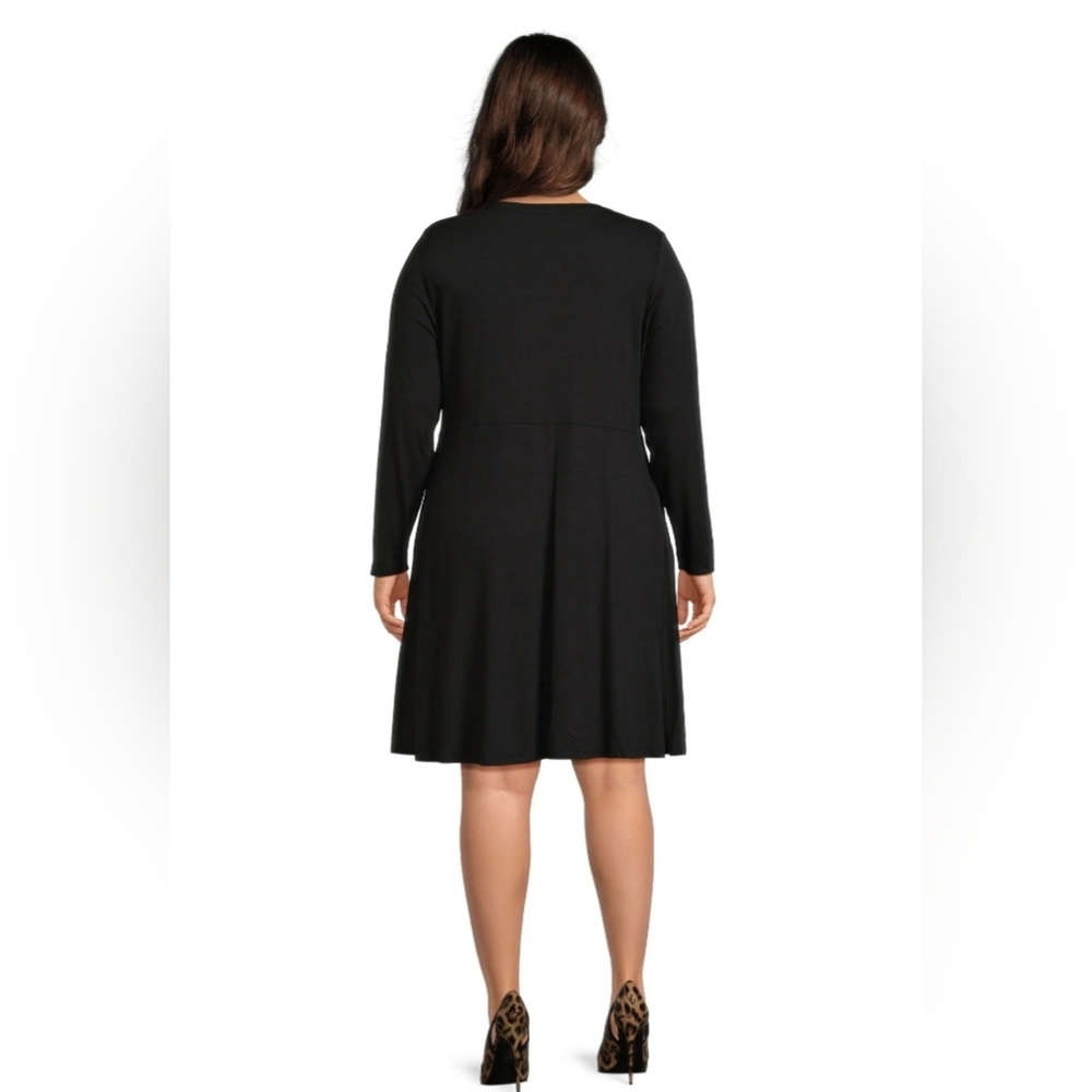 NEW! Terra & Sky Long Sleeve Dresses - Black Set Of 2 NWT - Picture 5 of 10
